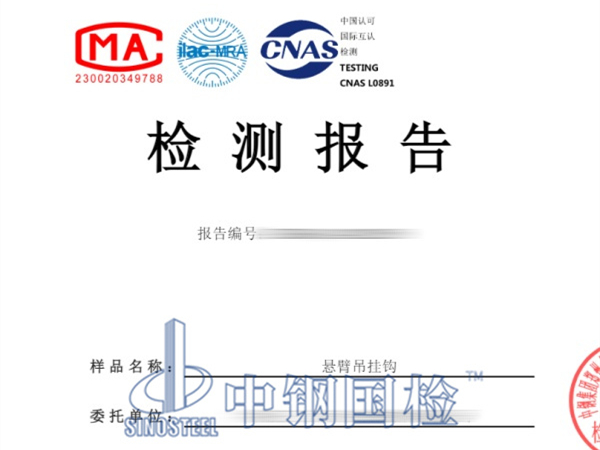 懸臂吊掛鉤檢測報告